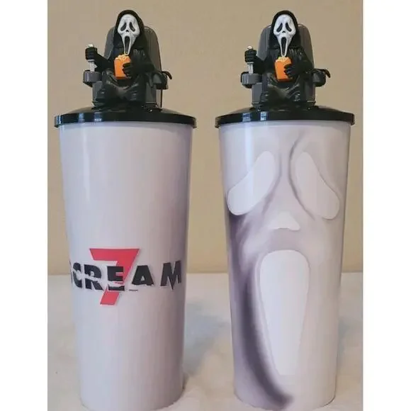 Scream 7 Ghostface Collectable Popcorn Lite Up Bucket 2 Cups With Popcorn Tin - Picture 5 of 9
